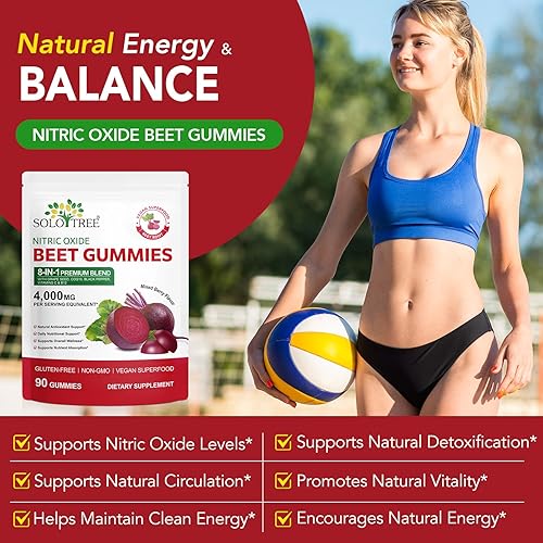 Miniatura 5 de Gomitas de remolacha, gomitas orgánicas masticables de raíz de remolacha para apoyo energético natural, suplemento de remolacha para hombres y