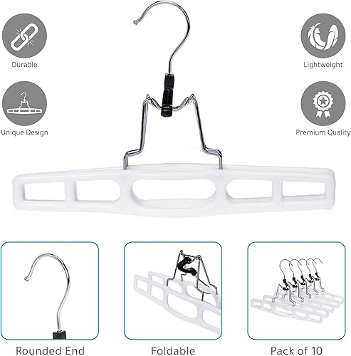 Miniatura 3 de Paquete de 80 perchas para faldas de alta calidad, juego de perchas delgadas que ahorran espacio con abrazadera, colgador para pantalones, perchas