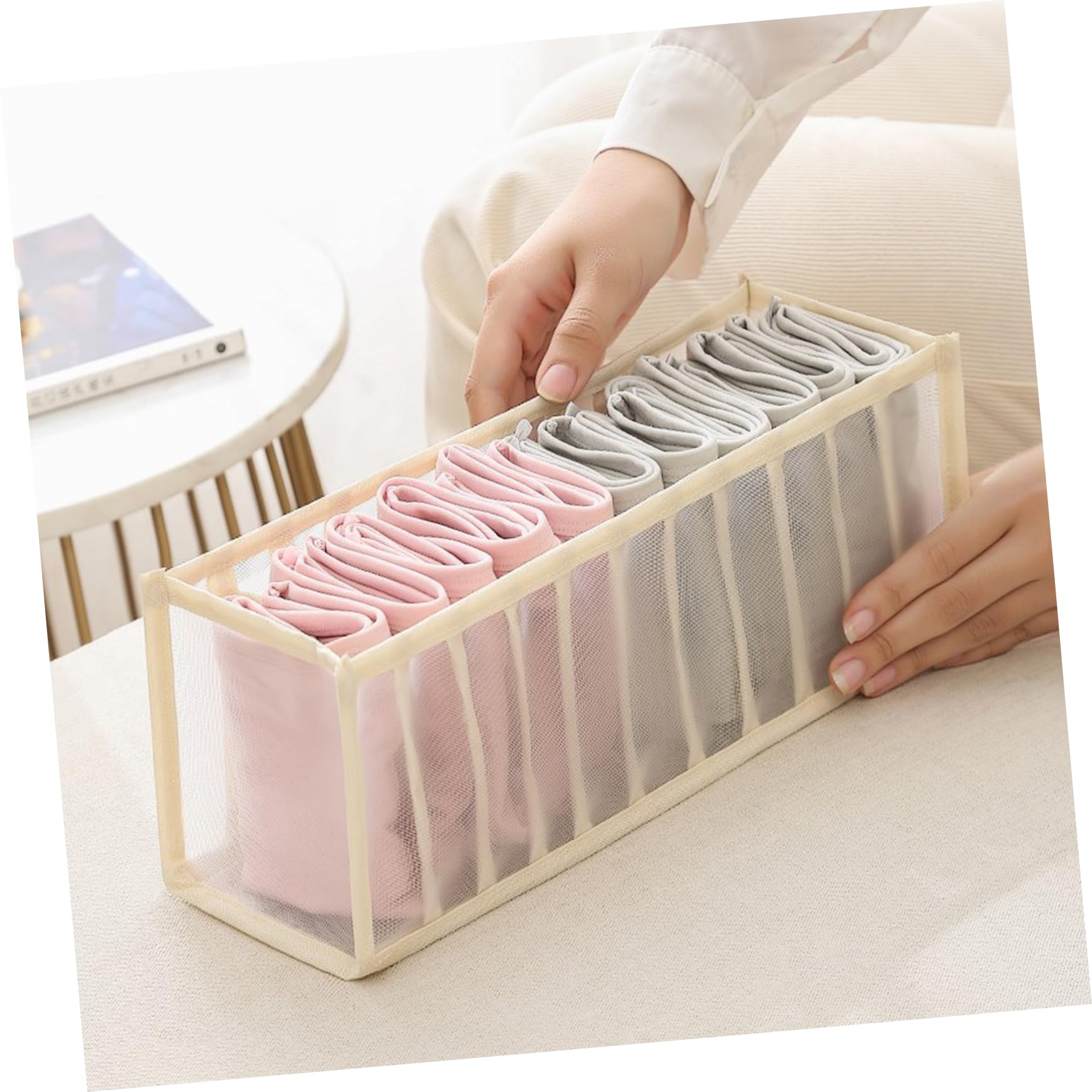 LALADEFIEE 1 Set Bedroom Storage Box Compartment Underwear Organizer Compartment Sock Holder Material for Living Room Bedroom Closet Organization