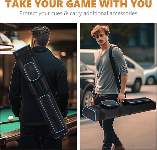 Miniatura 6 de Estuche rígido de transporte para taco de billar de 3 x 5, con capacidad para 3 topes de taco y 5 ejes de taco