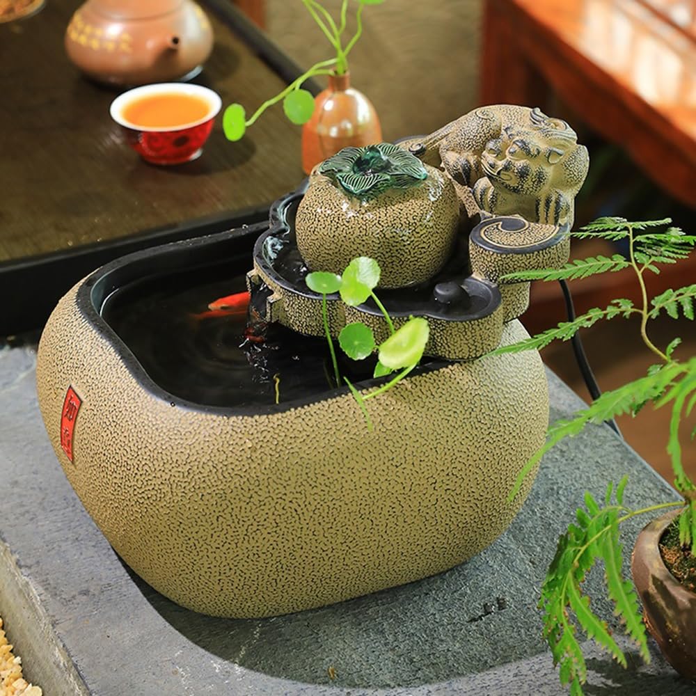 Cascada Interior Fuente de relajación sobremesa Estilo Chino con decoración Agua Corriente