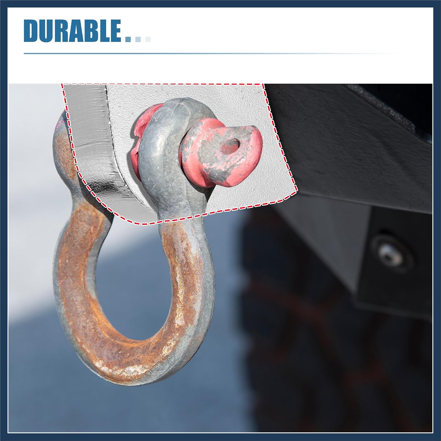 4 Pcs Welded on Shackles Clevis Mount 1" Thickness Steel for Offroad Trucks Trailer and Hydraulic Tractor Bucket Stylish Design