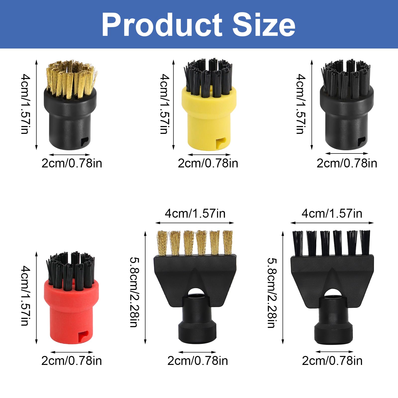 12 piezas accesorios limpiador a vapor para Kärcher SC1 SC2 SC3 SC4 SC5, repuestos limpiador a vapor, cepillo redondo, cepillo para grietas, cepillo plano, accesorios