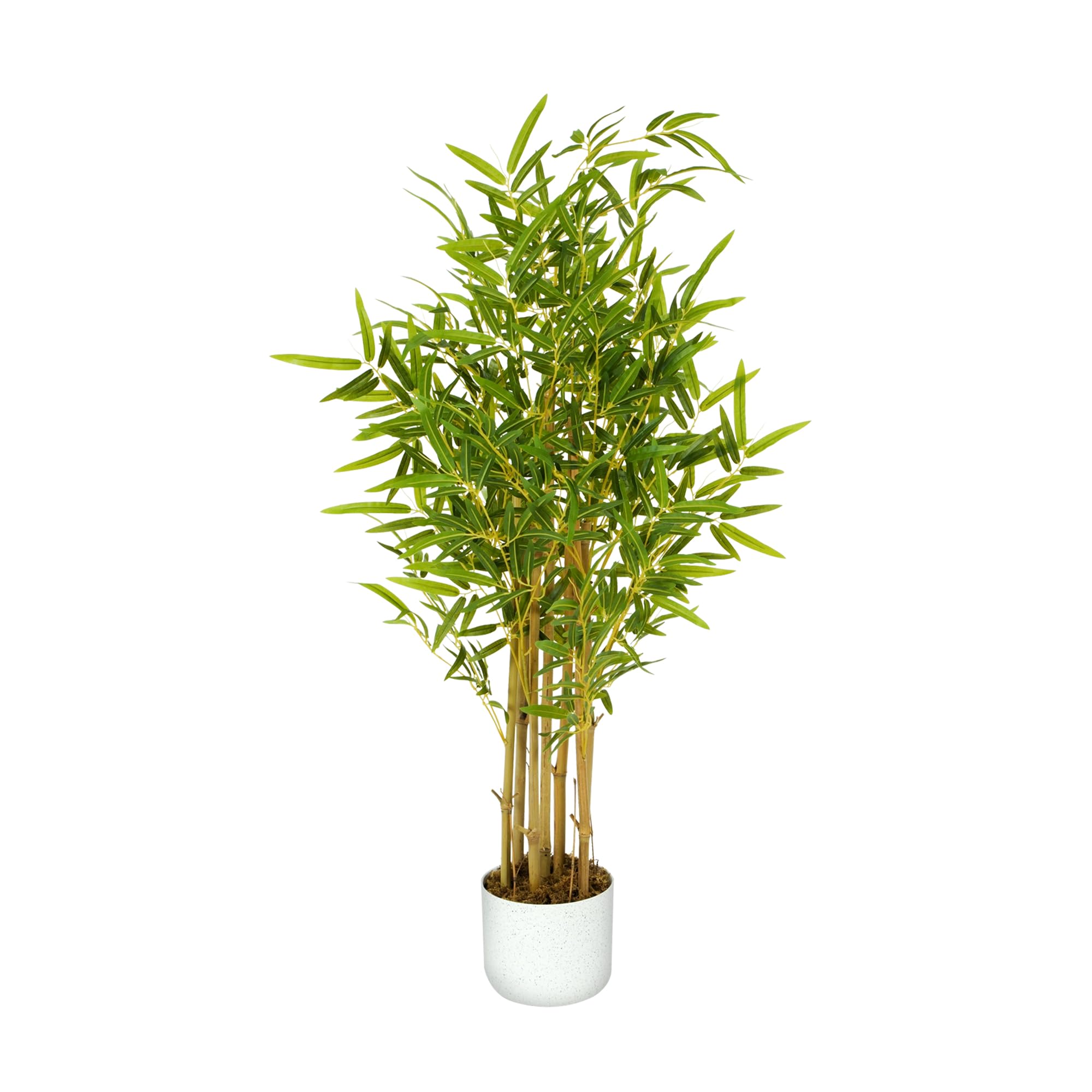 MCC Direct Artificial Bamboo Tree Plant - 110cm - Plastic Planter Pot - Green Leaves