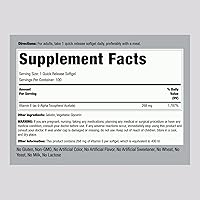 Vista 2 de Piping Rock Cápsulas de cápsulas blandas de vitamina E de 400 UI 268 mg 100 píldoras D-alfa tocoferol Suplemento sin OMG, sin gluten