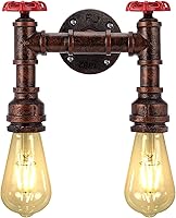 Vista 9 de Kawell Lámparas de pared vintage industriales retro lámpara de pared creativa tubo de agua lámpara de pared hierro arte E26 60W Max para dormitorio