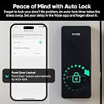 Wyze Auto-Lock Bolt v2, Serrure intelligente d'entrée sans clé d'empreinte digitale, AI Scanner d'apprentissage avec une porte avant Wi-Fi Lock Deadbolt, Auto-Lock, 8 Batterie de mois, BHMA2, IP53, Clavier anti-peep, touches de sauvegarde