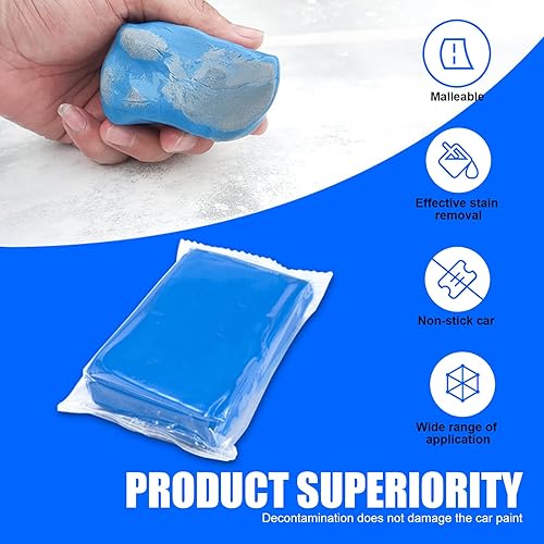 Miniatura 3 de jokormo 2 PCS Car Detail Clean Tool Kit, Excellent Toughness, Improve Clean Efficiency, Universal Rectangle Durable Reused Automotive Wash Clay Bar