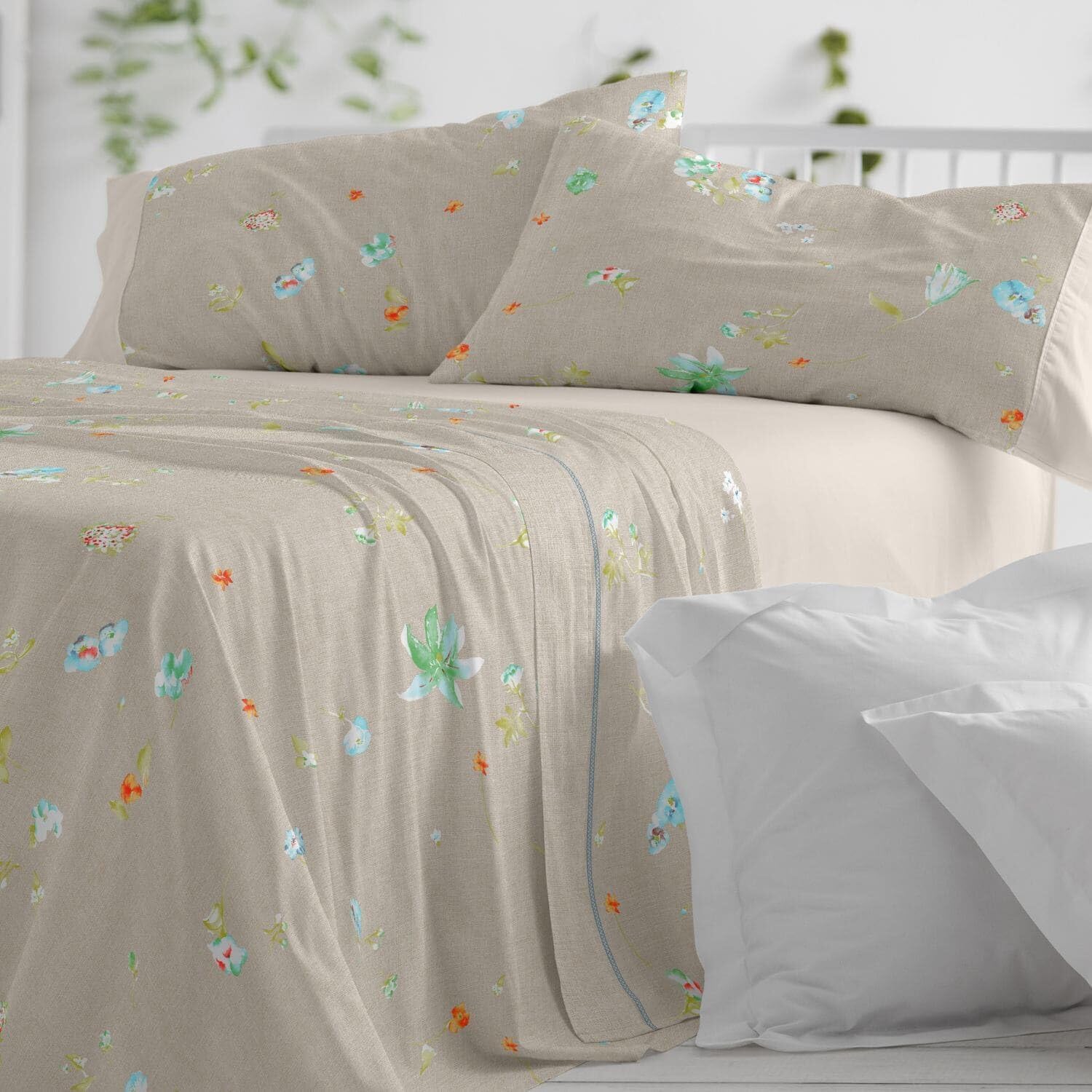 Lino Print Cotton Sheets 629 by Burrito Blanco