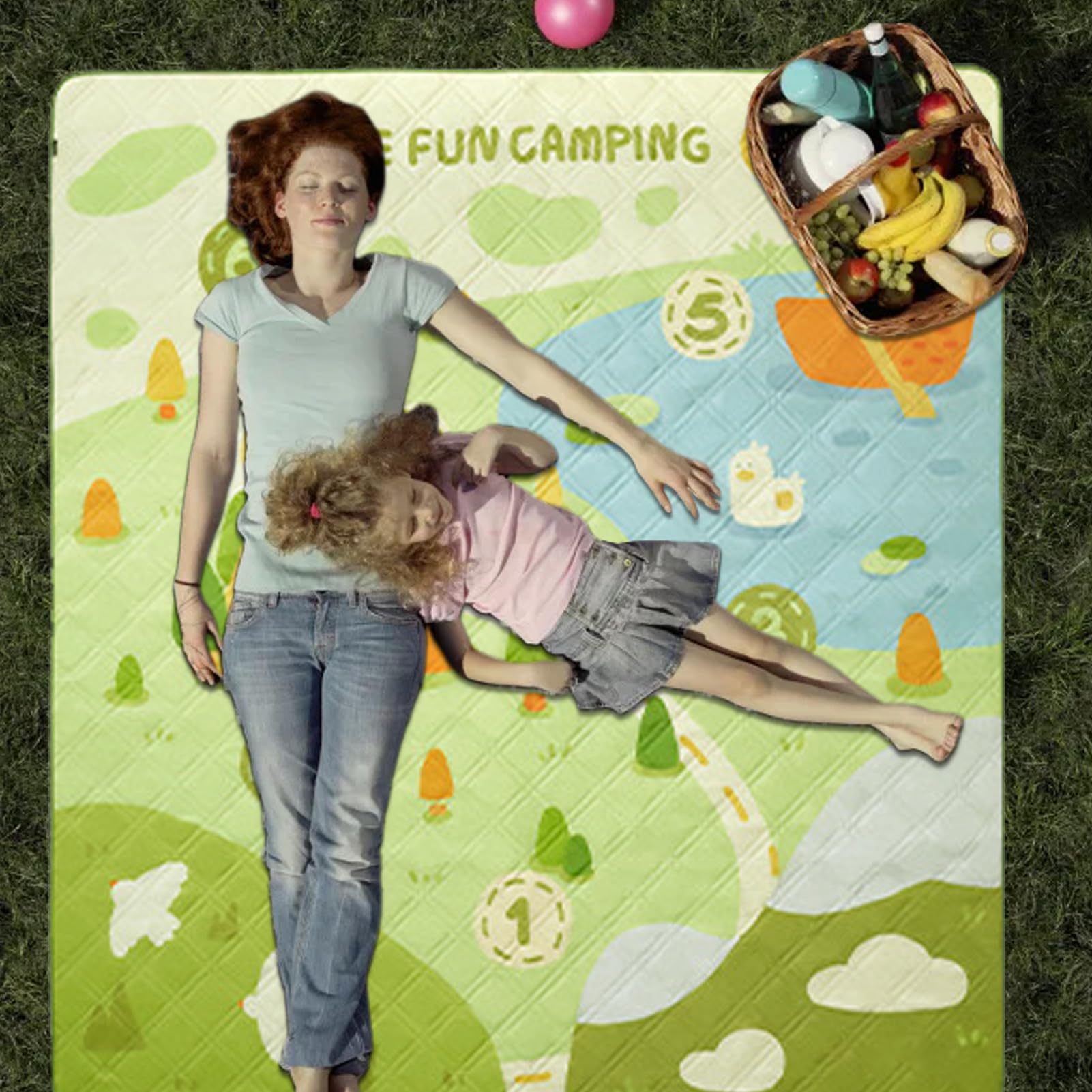 Coperta da Picnic Tappetino Pieghevole Imbottito per Tutte le Stagioni | Coperta con Motivo a Scacchi per Picnic per Festival Musicali, Campeggio, Spiaggia e Pranzo all'Aperto
