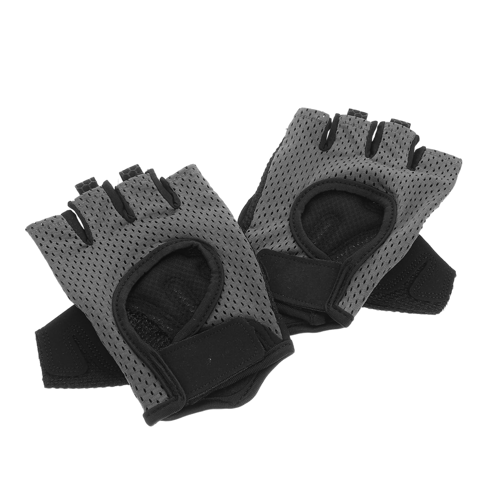 ifundom 1 Pair Fingerless Gym Gloves for Men and Women Grey Workout Gloves with Padding Breathable Design for Weight Lifting Cycling and Outdoor Activities