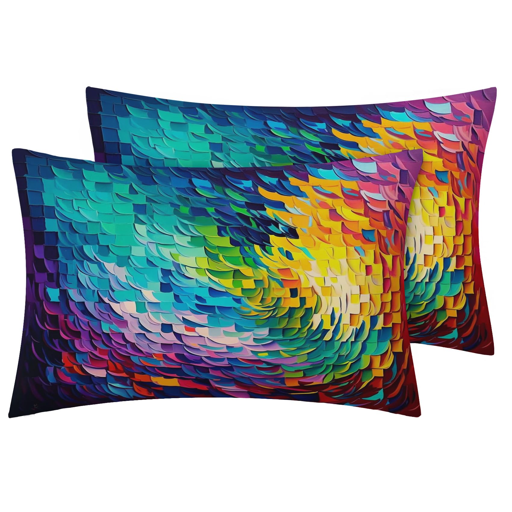 THYUNQ California King Bed Sheet Set - 4 Piece Psychedelic Print Sheets & Pillowcases, 14" Deep Pocket, Super Soft Microfiber - View #2