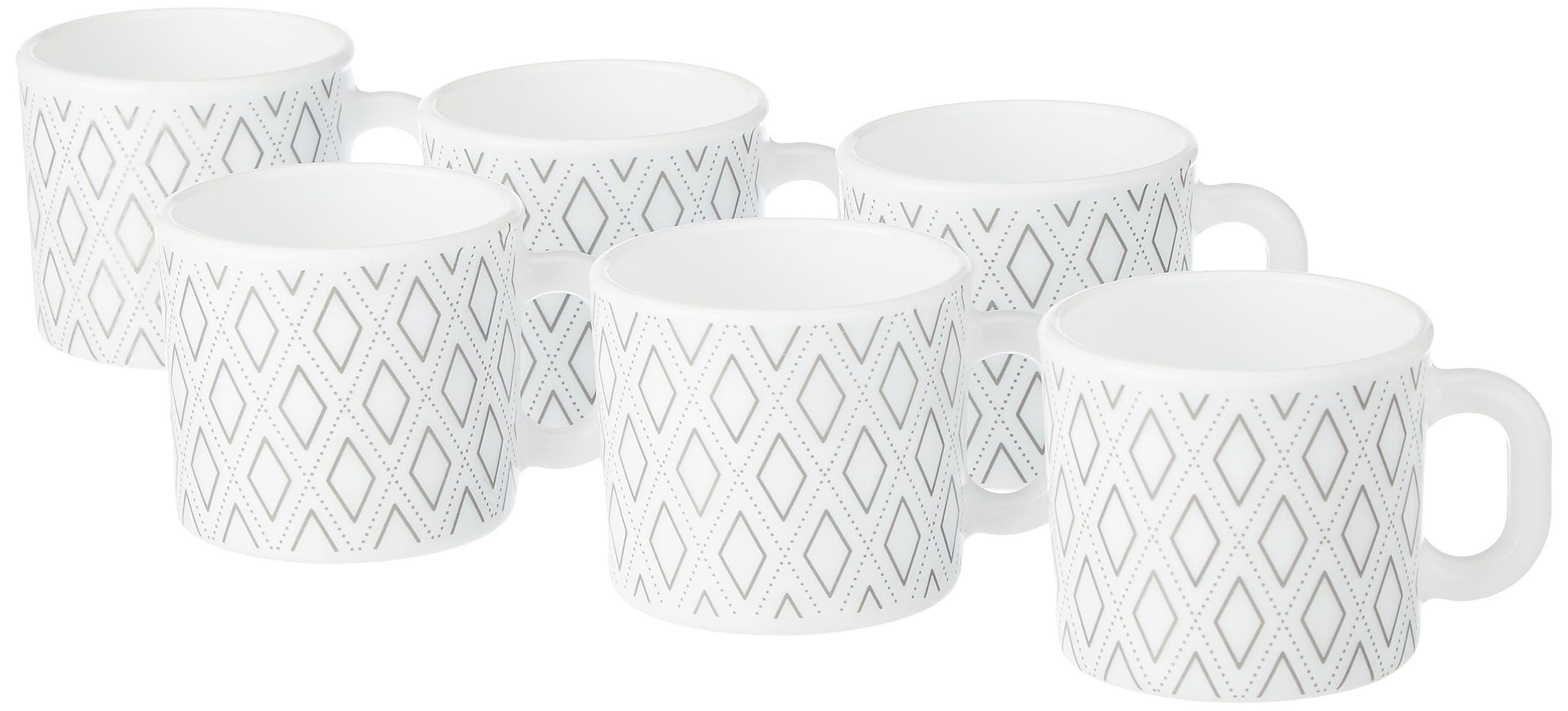 Larah by Borosil Angel Grey Opalware Mug, Set of 6 Tea/Coffee Mugs, 100 ml Each, Microwave & Dishwasher Safe, Bone-Ash Free, Crockery Set Ideal for Daily Use & Gifting, White (B0C8FNJPP7) Amazon Price History, Amazon Price Tracker