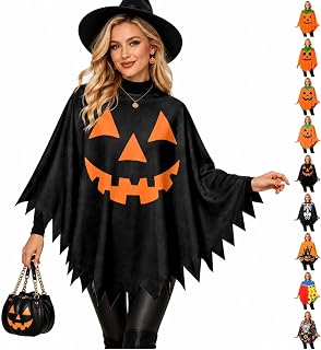 Pumpkin Costume Women 2026 Adult Simple Comfy Funny Halloween Onesie Cosplay Poncho Festival Party Fall Outfits