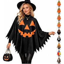 Pumpkin Costume Women 2026 Adult Simple Comfy Funny Halloween Onesie Cosplay Poncho Festival Party Fall Outfits