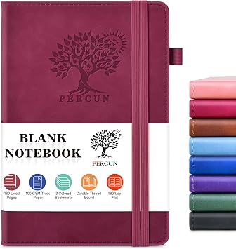 Blank Journal Notebook 5.98.5, Leather Sketchbook,160 Pages Sketch book