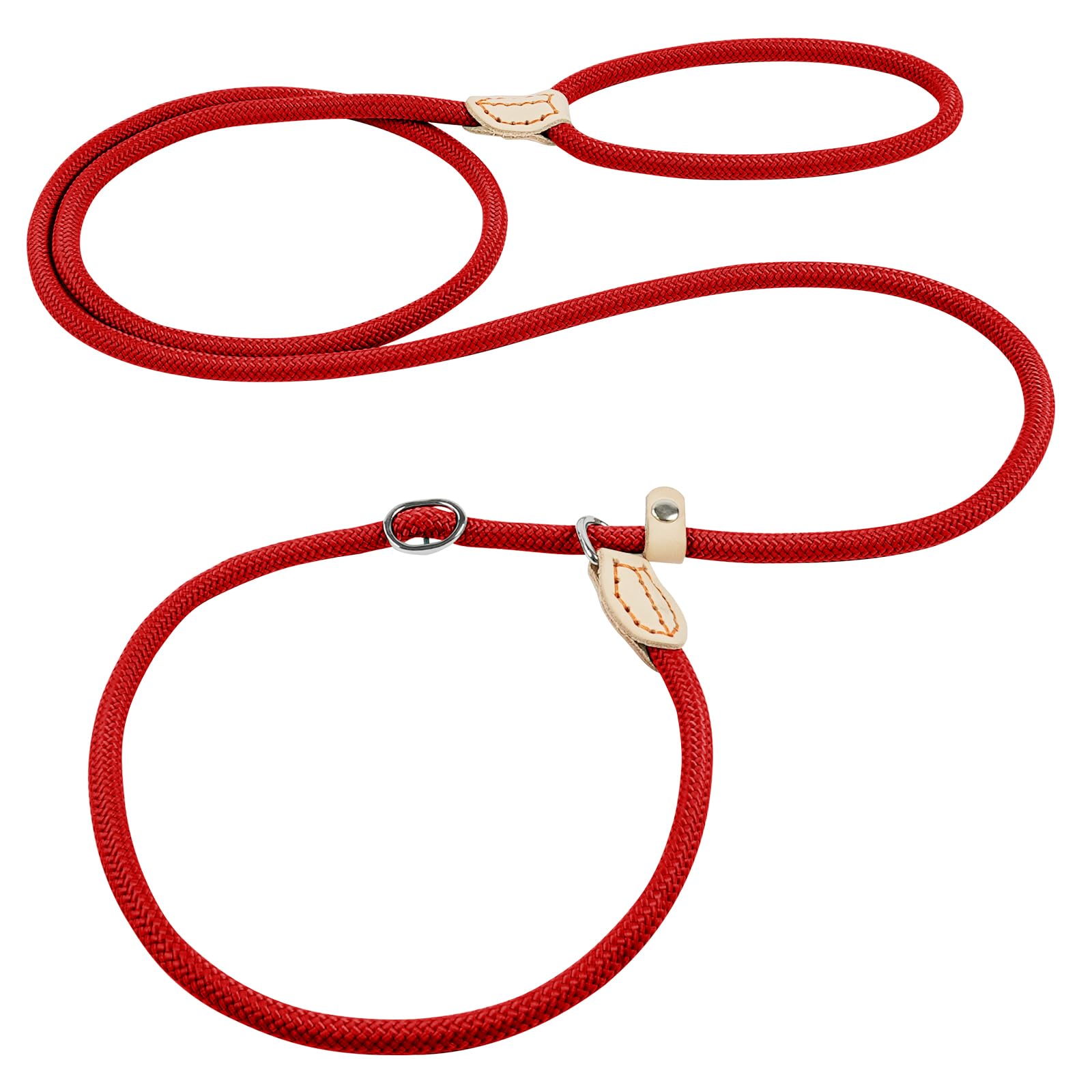 OSDUE Slip Lead for Small Medium Dogs,1.8m Dog Training Leash Rope, Red