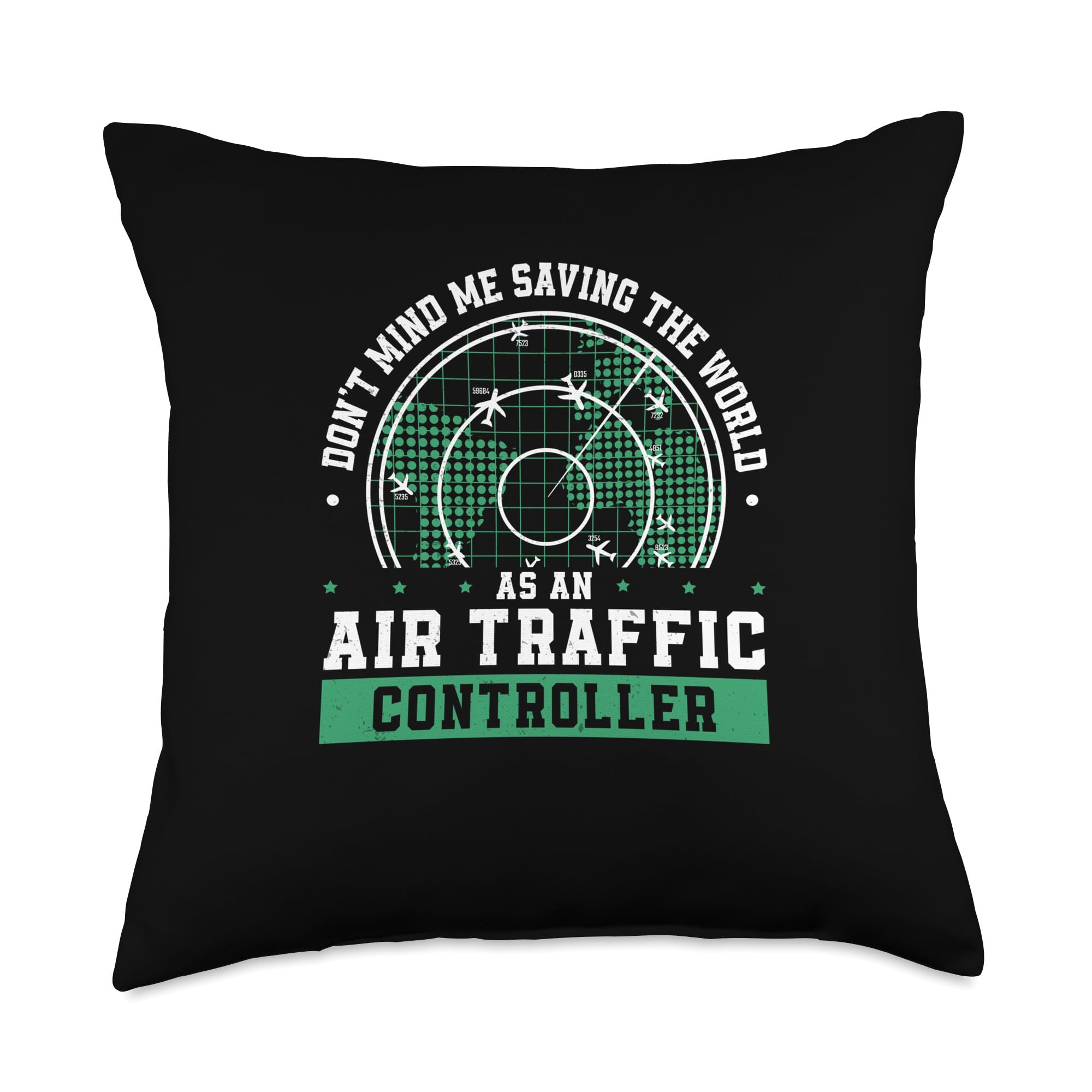 Aaero Skyline Dispatch Don't Mind Funny Air Traffic Controller Flight Dispatcher Throw Pillow, 18x18, Multicolor