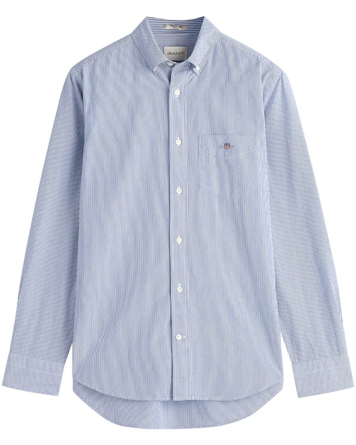 GANT Men's Reg Poplin Banker Shirt, College Blue, 5XL