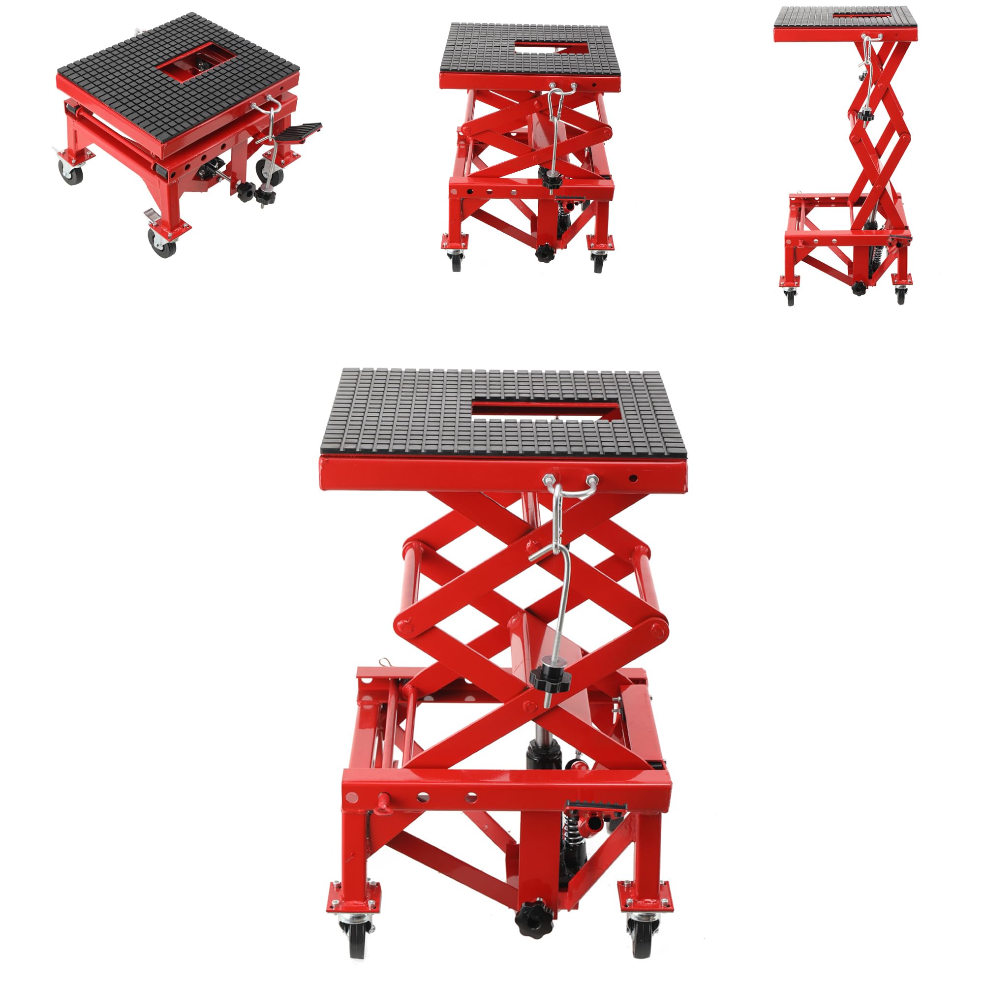 Boden Getriebeheber 158kg Höhe 350-905 mm mit Vier Hochbelastbare Lenkrollen, Floor Transmission Car Jack for Lifting Lowering Gearboxes