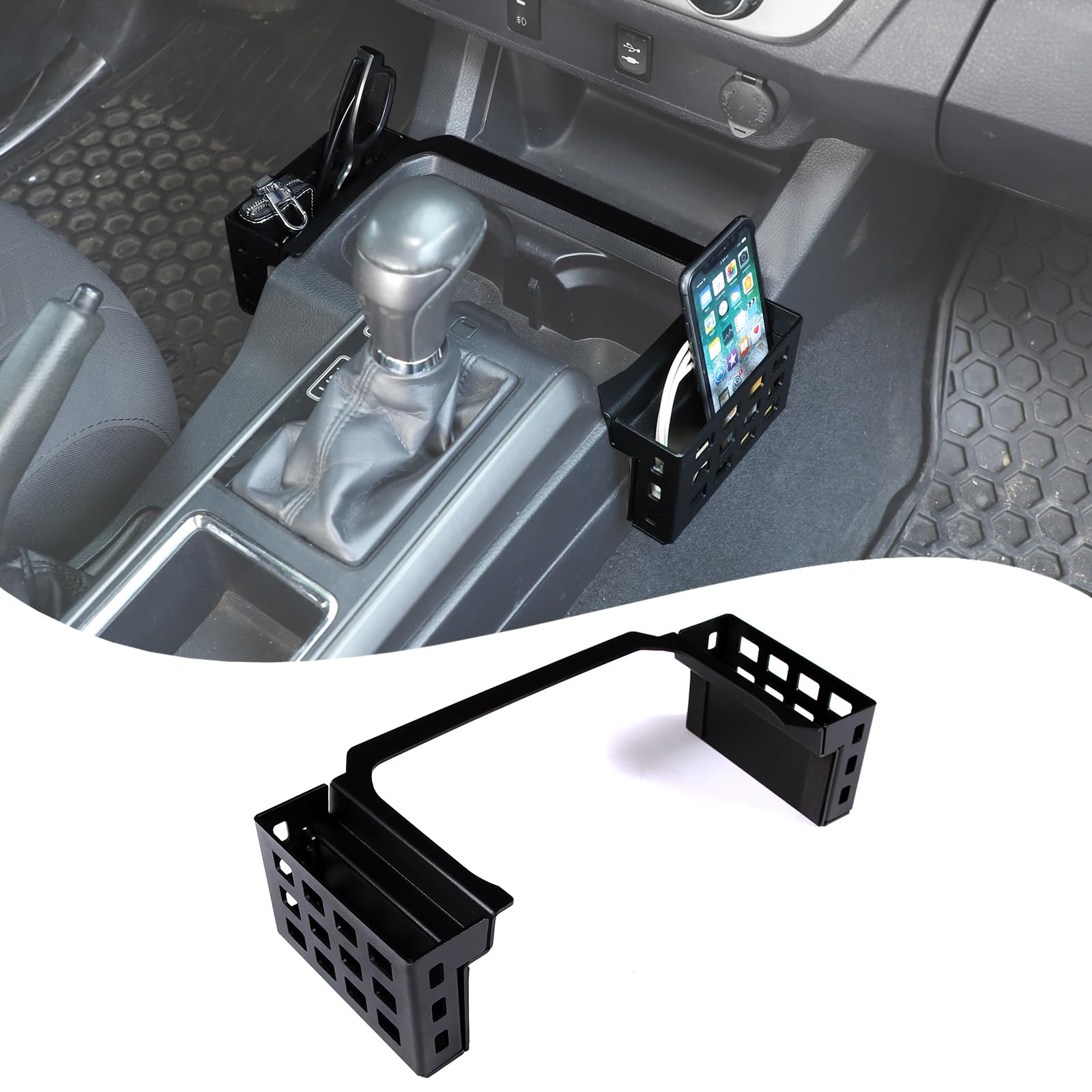 Lcojicep Central Control Storage Box Compatible with Tacoma 2016-2022 Central Control Side Storage Box Gear Shifter Console Organizer Tray,Interior Organizer Accessories