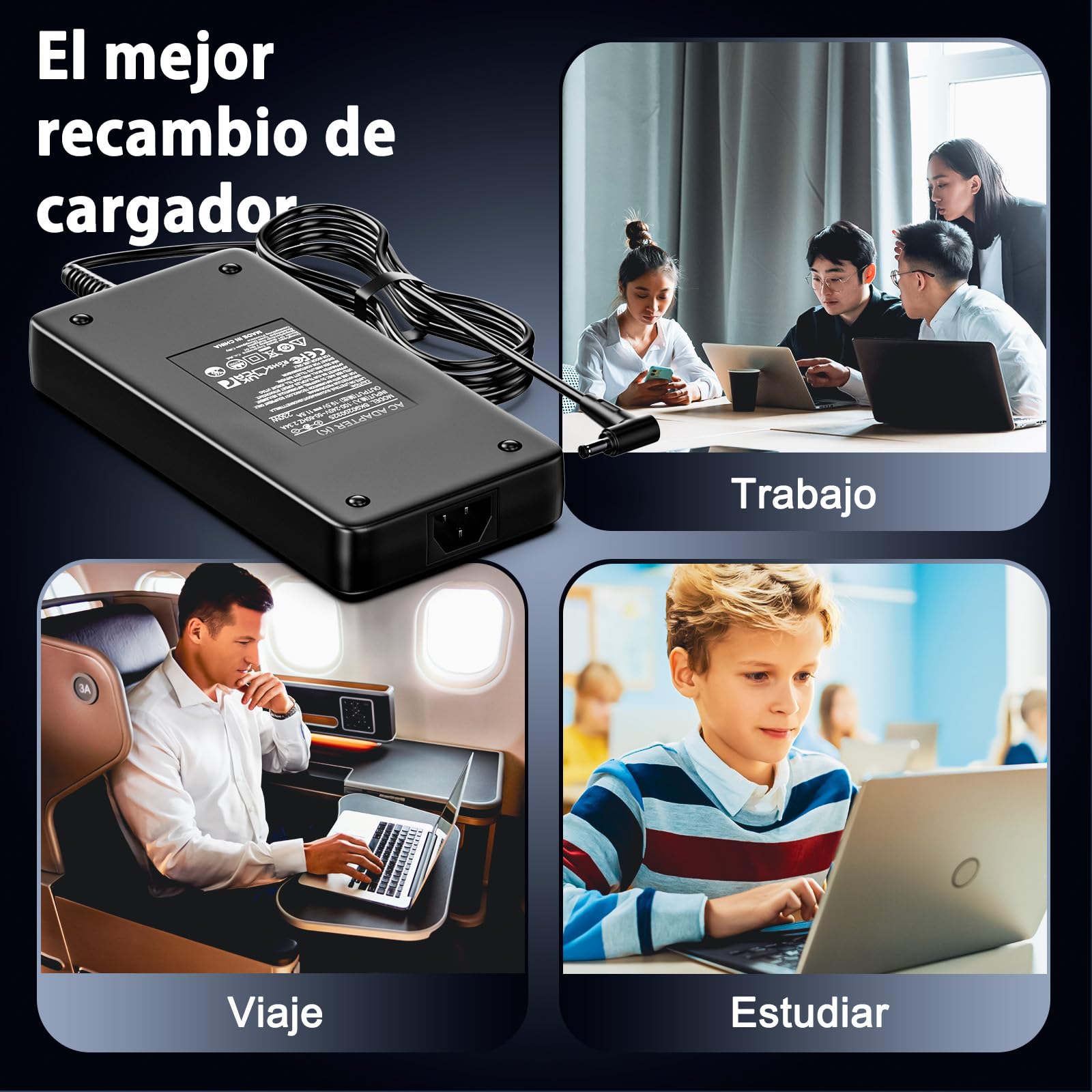 230W Cargador Portátil Compatible con ASUS ROG Zephyrus ADP-230GB B Series | ROG Zephyrus FX95G FX95D FX95DU FX86F GM501GS GX501 GX501V GX501VI GX501VS GX502 GA502DU GU502GU GX502GW GX502GV ADP-230GB B