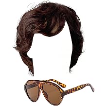 2 PCS Halloween Hangover Costume Set Brown Wig Sunglasses Halloween Cosplay Dress-Up Accessories Funny Fancy Dress Outfit for Party Cosplay Daily Summer Wear