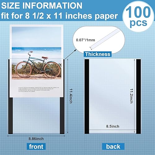 Miniatura 9 de 20 soportes magnéticos de 8 12 x 11 pulgadas, soporte magnético autoadhesivo de pared con cubierta de PVC transparente para exhibir pósteres de