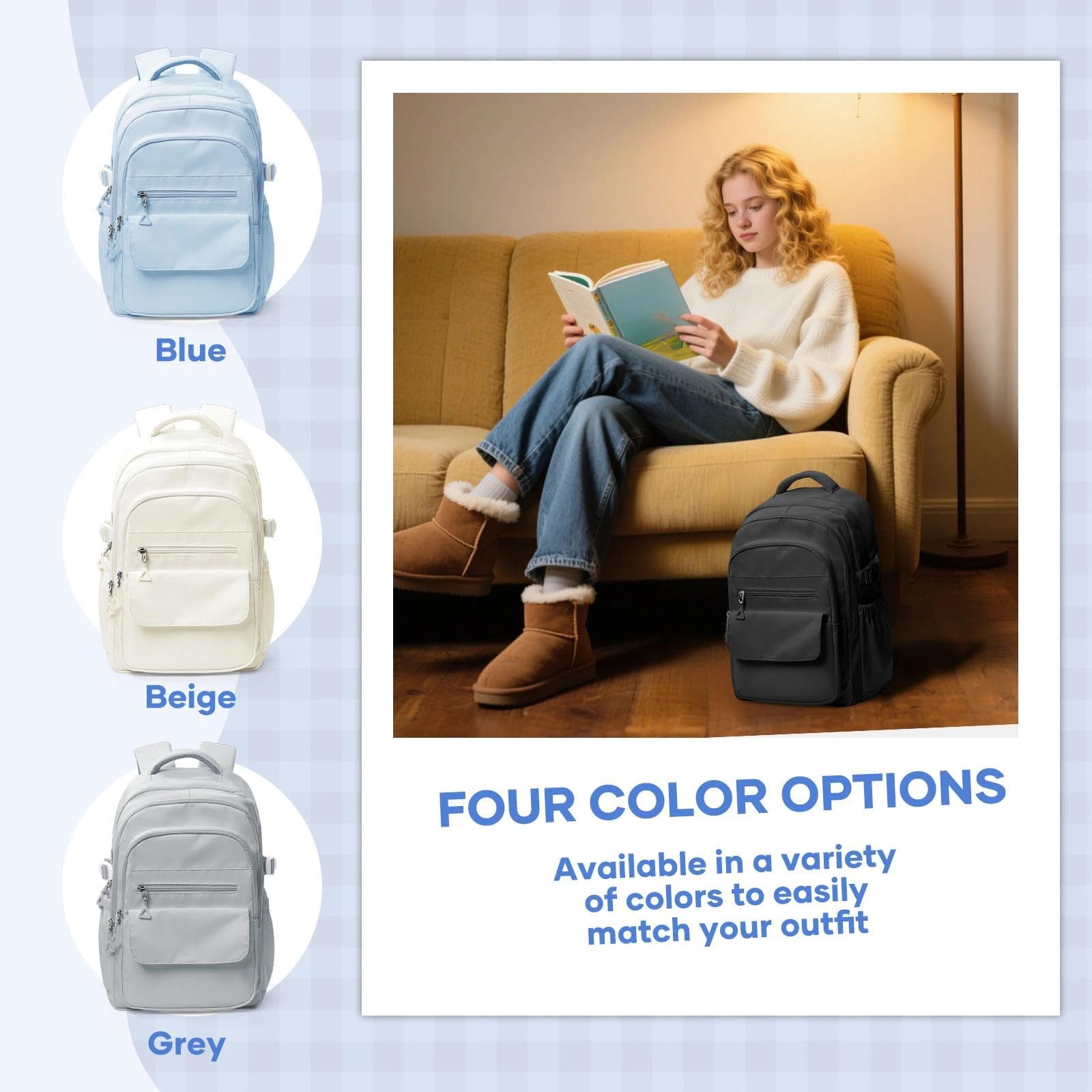 HYC00 Zainetto Casual Ragazza Zaino Scuola Superiore Zainetto Universita Donna School Backpack per 14 Pollici Porta PC Zaini Scolastici Media School bag for Girls Zaino per Scuola per Lavoro Viaggio