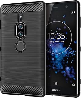 【UNEED】Xperia XZ2 Premium 用の スマホケース SOV38 / SO-04K用の ケース カバー ケース 炭素繊維カバー (素材/TPU) 指紋防止 滑り止め 薄型 軽量 耐衝撃 簡易脱着 ソフトケース カラー：黒