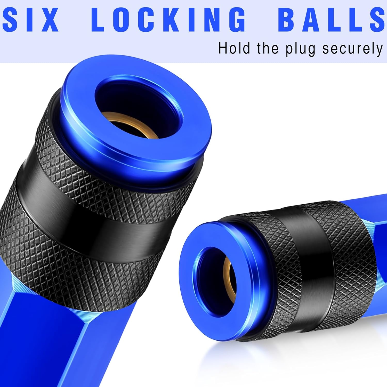 35 Pieces Air Hose Fittings 1/4" NPT Aluminum Coupler and Plug Kit Air Tool Fittings Heavy Duty Universal Compressor Accessories, Blue