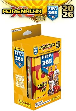 Panini FIFA 365 2026 Adrenalyn XL Lisansl  Koleksiyon Kartlar  Teneke Kutu, 4 Booster Paket, Limited Edition Kartlar