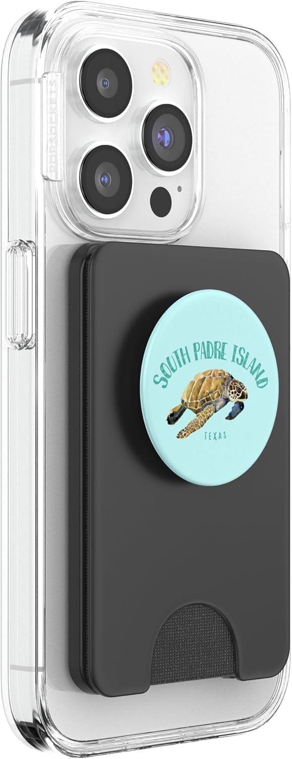 South Padre Island Texas Sea Turtle Design PopSockets PopWallet for MagSafe