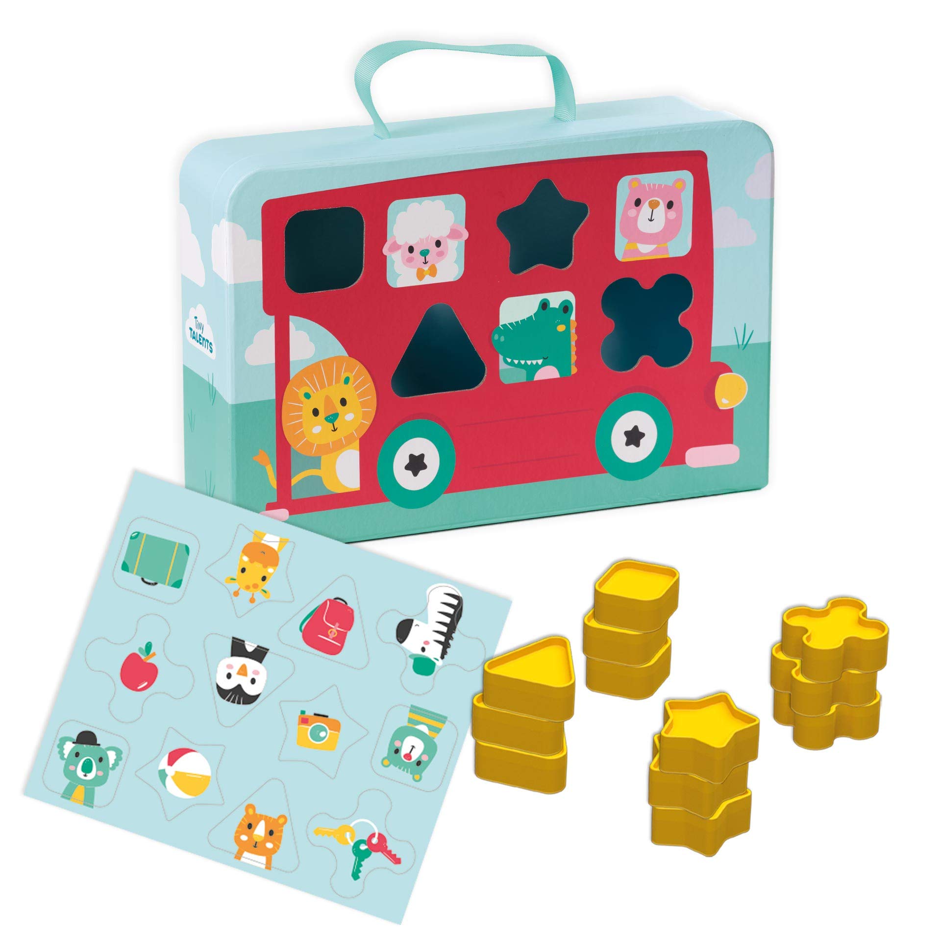 SES Creative- Animal Autobús maletín clasificador de Formas, Multicolor, Large (13109)