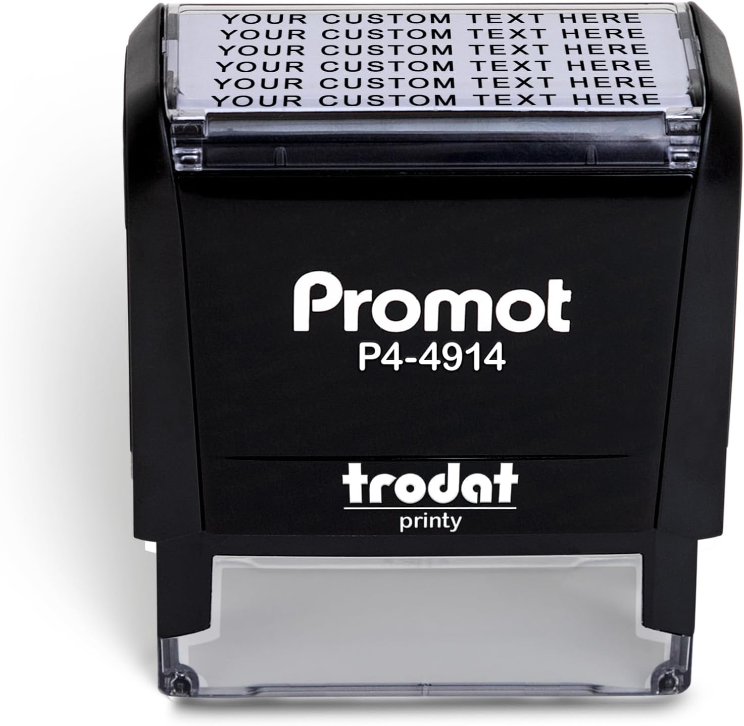 Promot Self Inking Stamp - Extra Large Custom Stamp for Name, Address, Office, or Business Use - Up to 6-Line Personalized Rubber Stamp - Customizable Font & Ink Color - Personalized Name Stamp