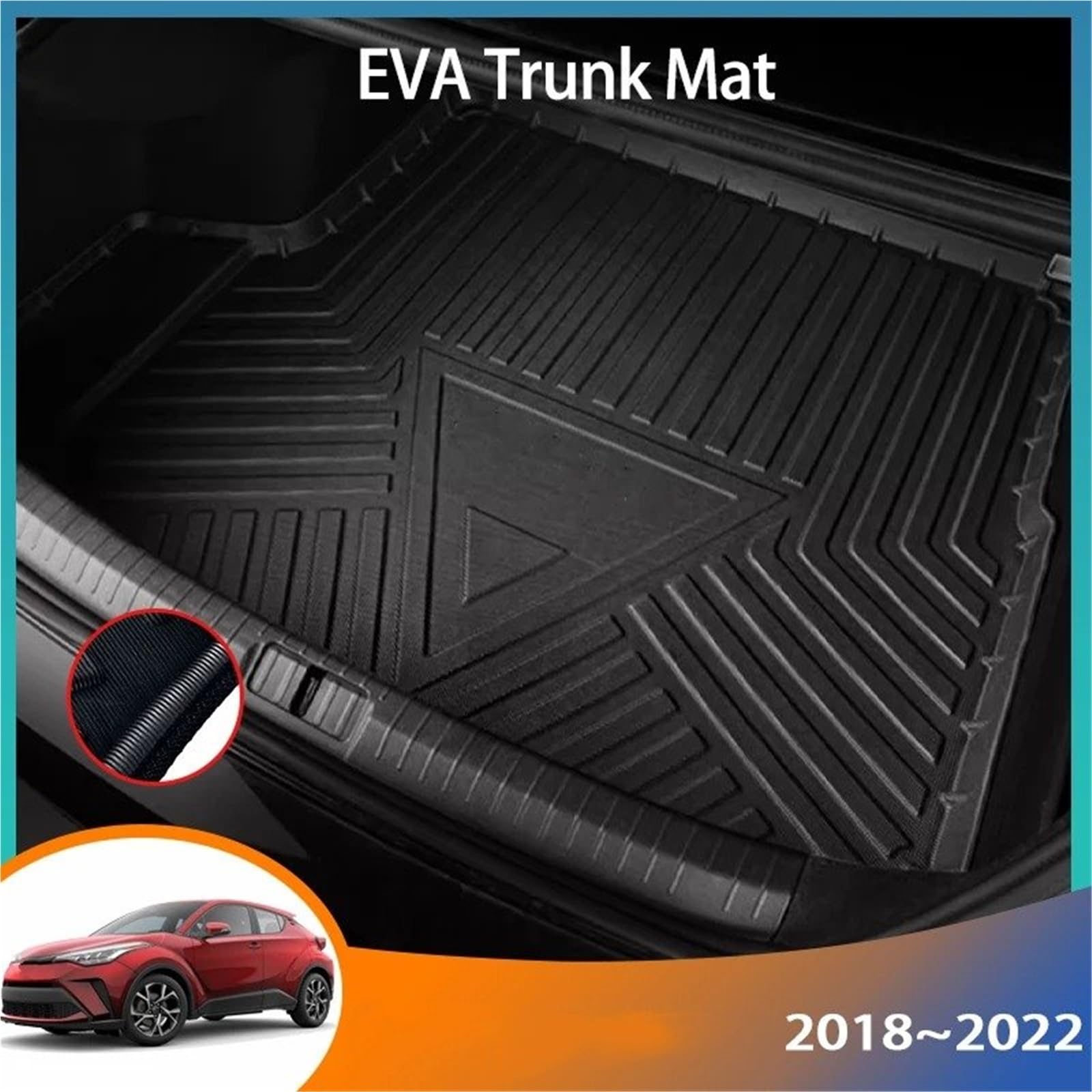 Protection du Coffre Tapis De Coffre Arrière EVA pour Toyota C-HR C HR pour CHR 2018-2020 2021 2022, Accessoire Revêtement Plateau Sol, Botte Chargement, Boue