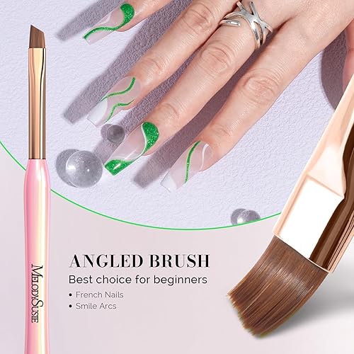 Miniatura 4 de MelodySusie Juego de pinceles para arte de uñas, 5 unidades, bolígrafo profesional con esmalte de gel, diseño de uñas, tallado de uñas francesas,