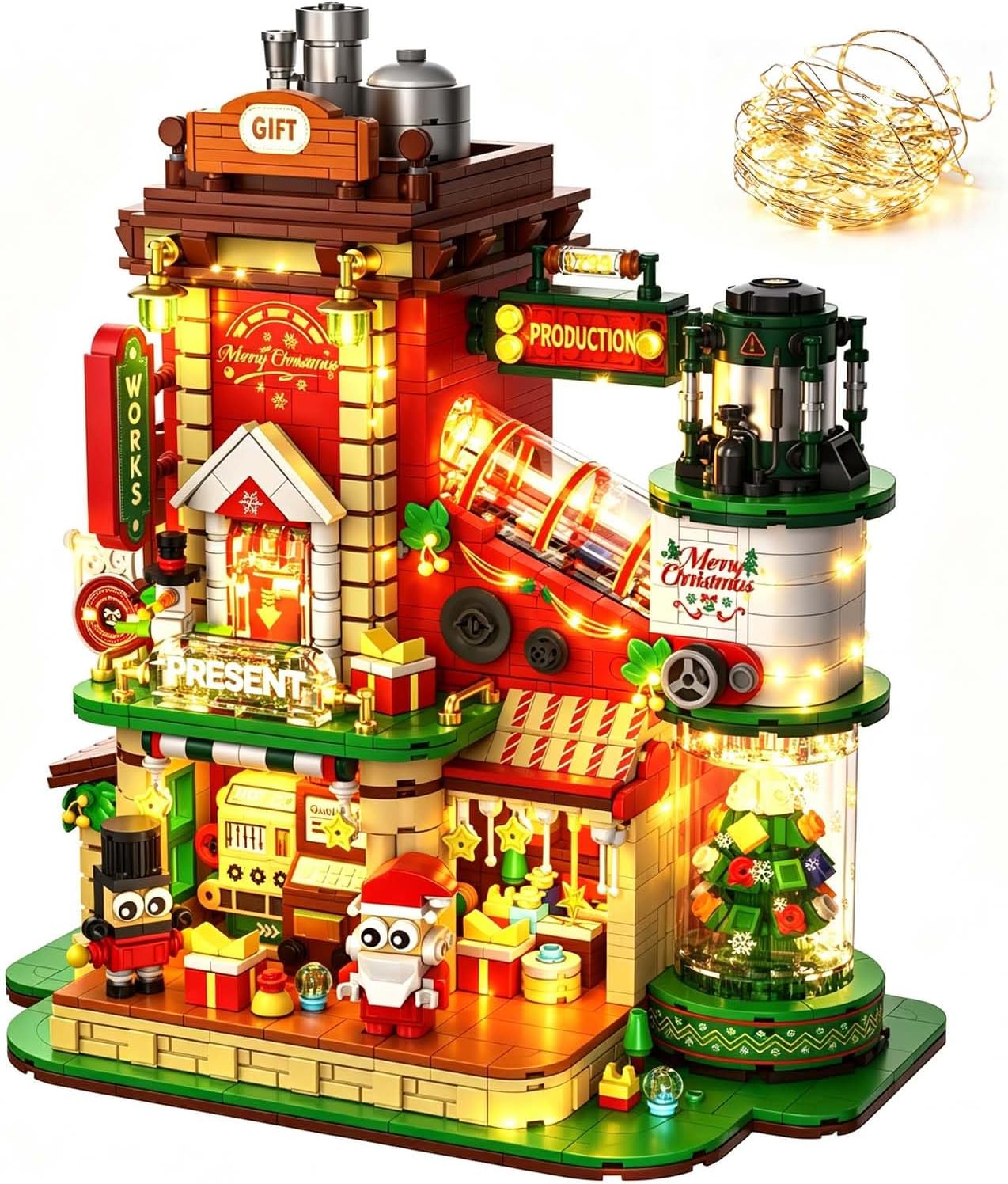 Gift Factory Christmas Building Blocks Set, Large-Scale 2775PCS Light-Up