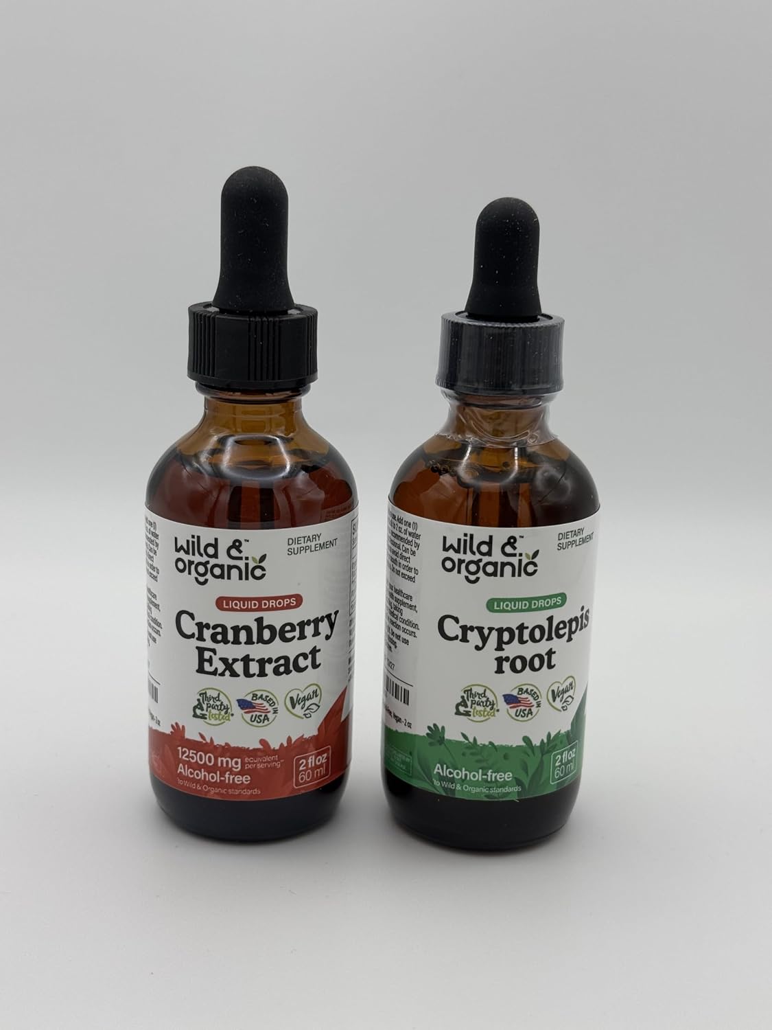 Wild & Organic Cranberry Extract Tincture 2 fl oz & Cryptolepis Root Tincture 2 fl oz