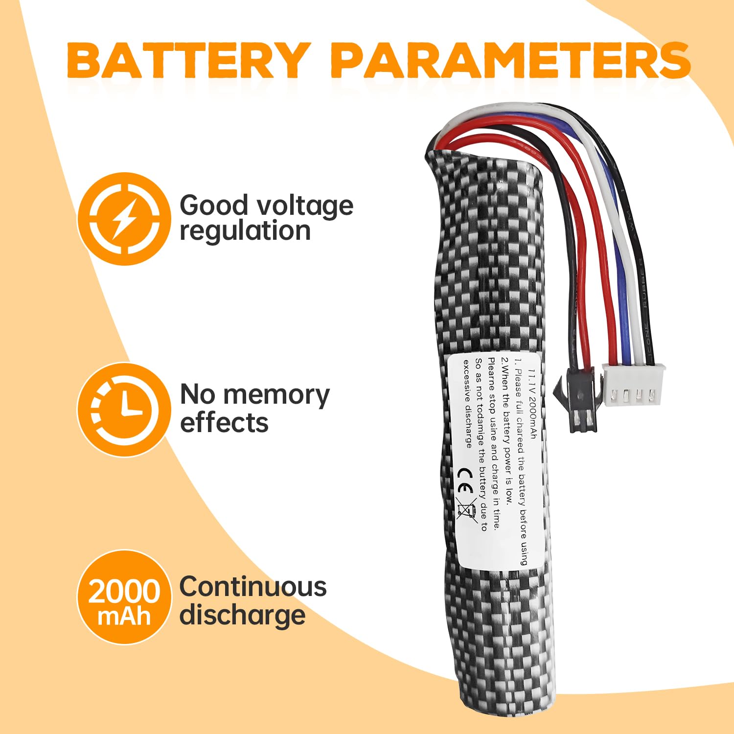2PCS 3S 11.1V 2000mAh Batterie Connecteur SM-2P avec 2PCS Ligne de Chargement USB pour Gel Airsoft Balle à Eau Gel Airsoft Balle Onde de Choc