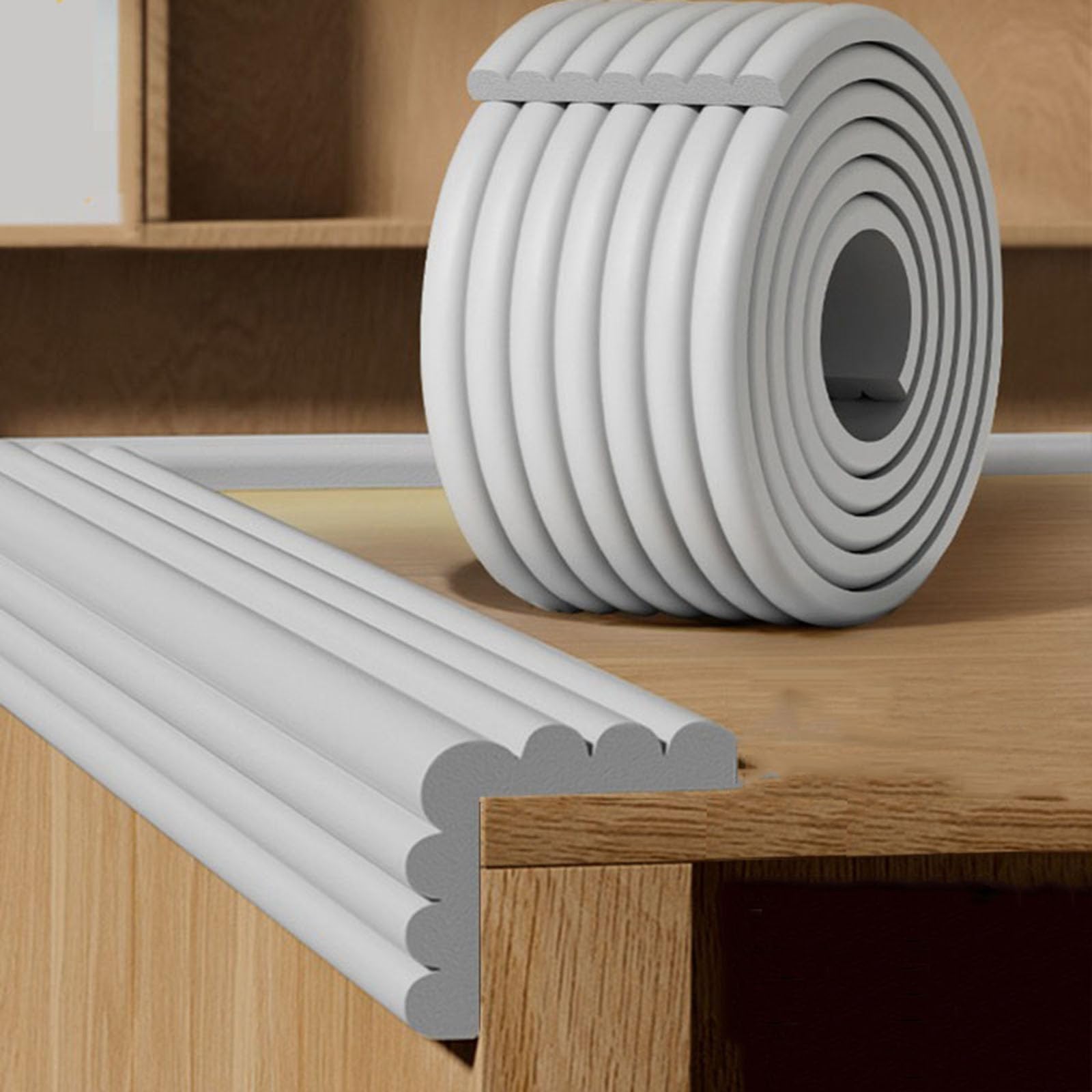 Listwa ochronna do krawędzi stołu, Zestaw ochraniaczy zabezpieczających przed dziećmi do mebli ostrymi narożnikami(Gray,4pcs*2m)