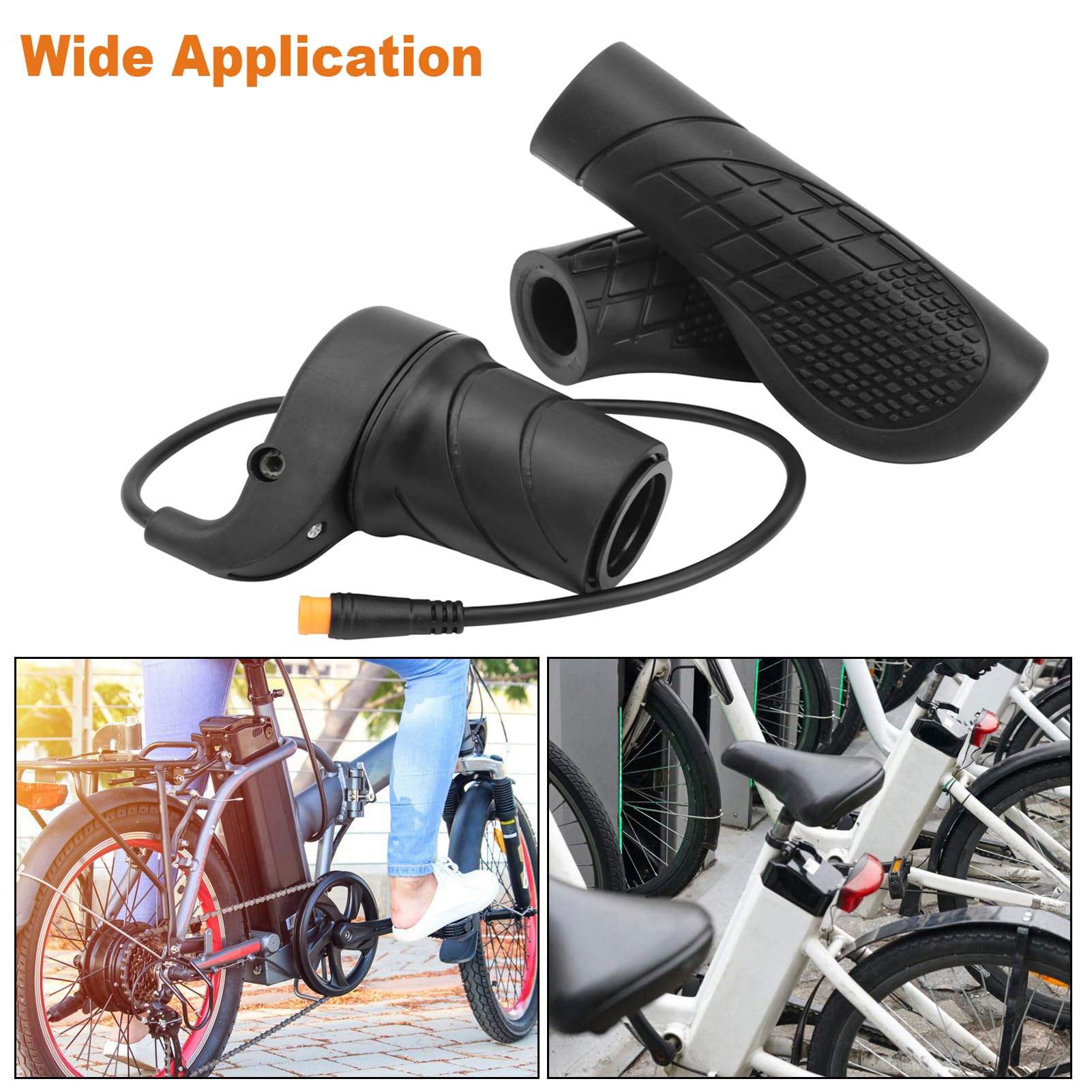 FT76X Demi Twist Poignée d'accélérateur pour vélo électrique avec prise étanche à 3 broches | 12V-72V E-Scooter Modifié Throttle Pouce pour VTT Scooter Vélo Électrique