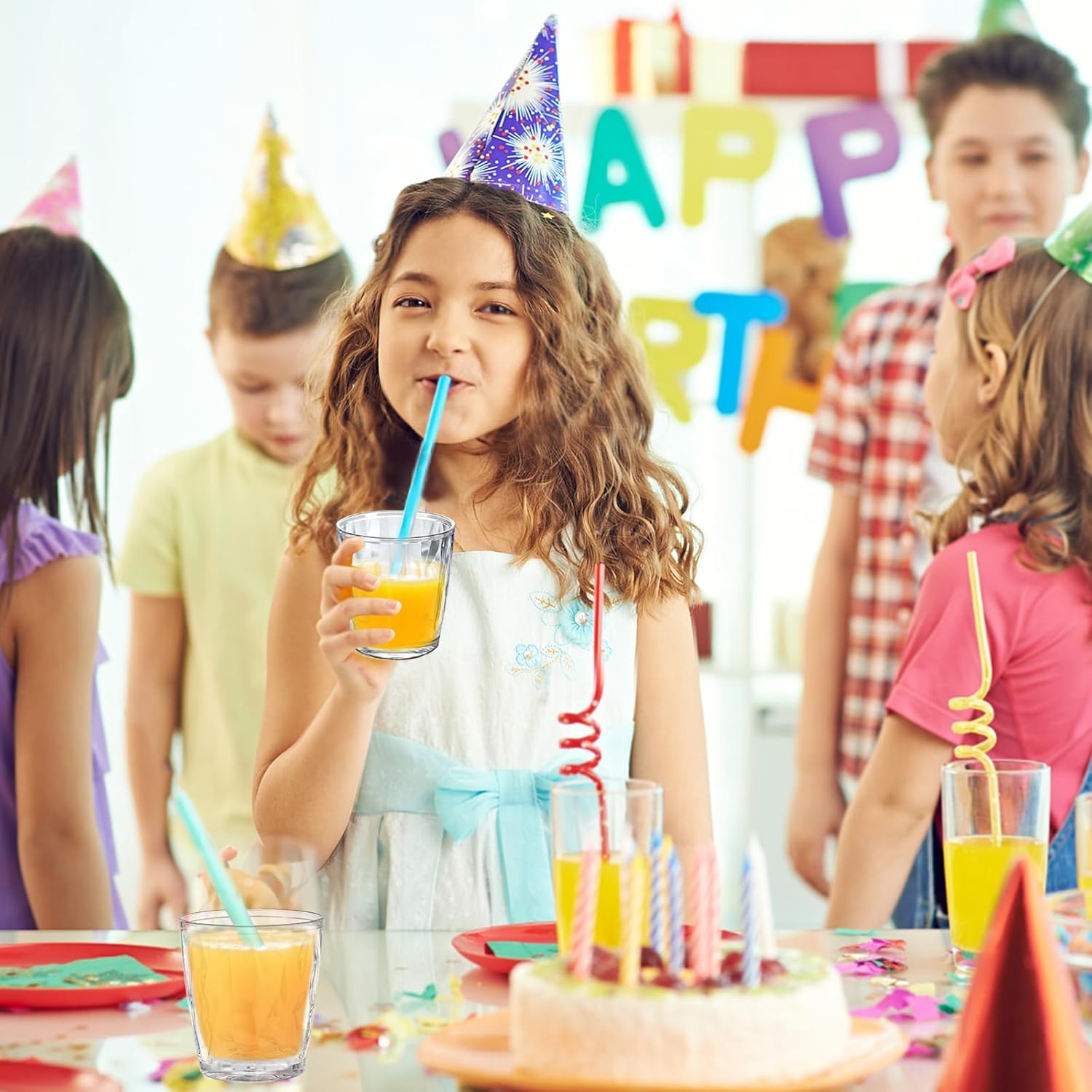 WCHOSOZH 4Pcs Plastic Drinking Glasses, Plastic Tumblers Reusable Drinking Cups, Clear Acrylic Glasses Drinkware 10oz, Stackable Unbreakable Juice Glasses for Beer Wine Juice Milk, Party and Picnic - Image 8