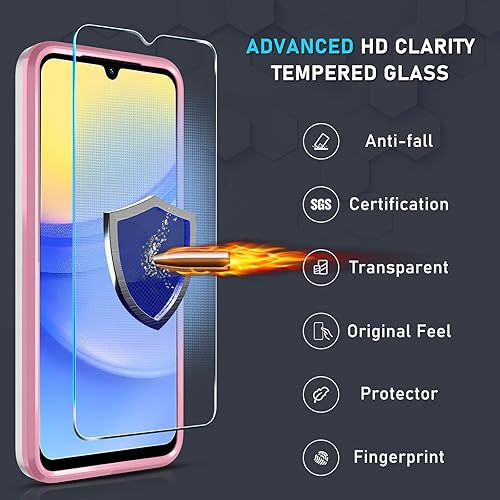 Miniatura 184 de Janmitta Funda compatible con Samsung Galaxy A14 5G con protector de pantalla + protector de lente de cámara, funda resistente de cuerpo completo