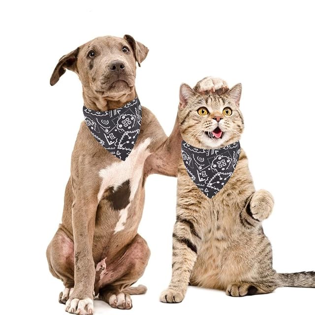 Foto 5 de 7 de Pañuelos para Perros Pañuelo para Mascotas Ajustable para Cachorros Perro pequeño Gato (S, Negro)