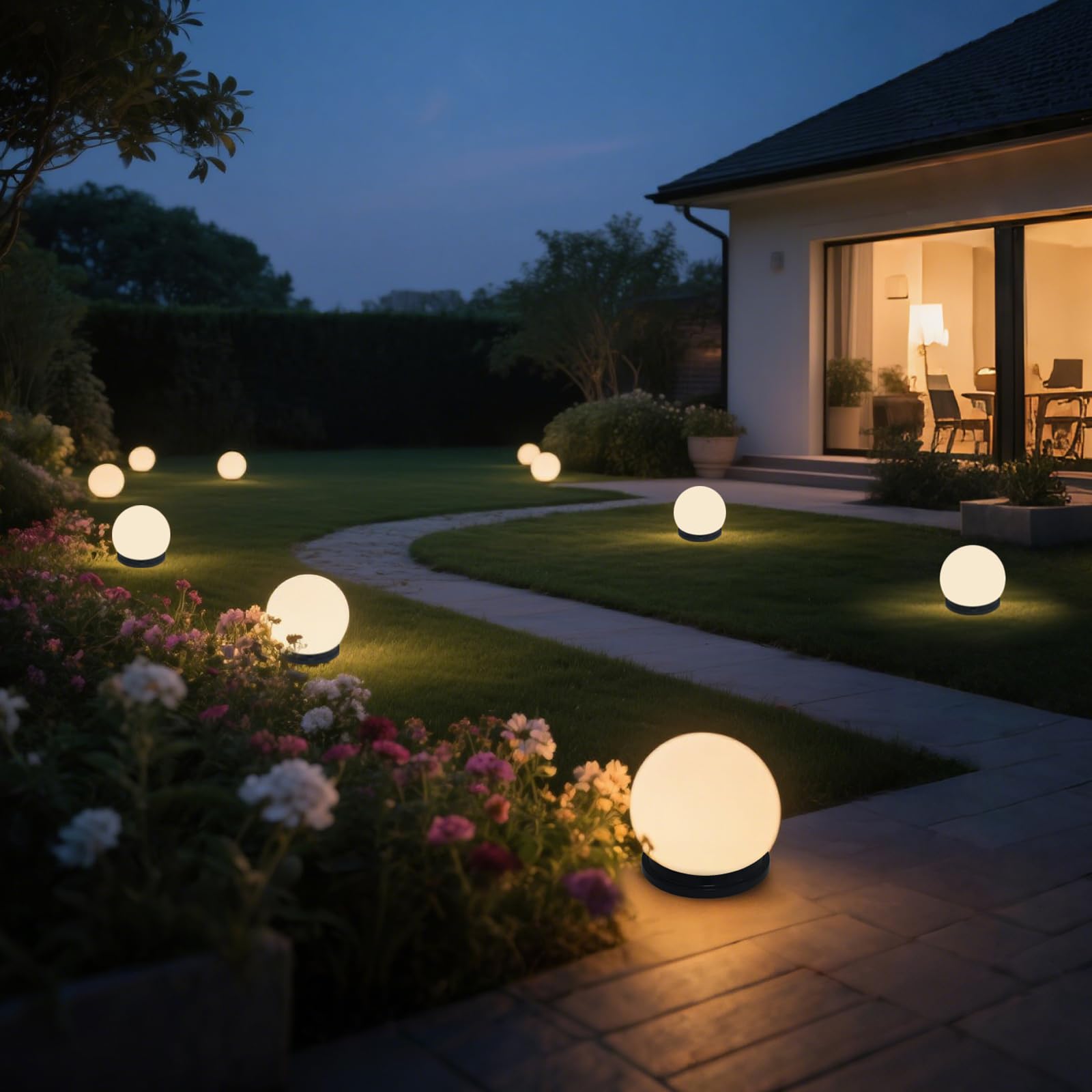 Amazon.co.jp: 翌朝まで点灯!!【GWSOLAR 庭園灯・門柱灯・ボール直径