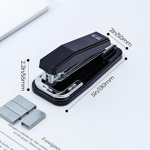 Miniatura 6 de M&G Engrapadora de escritorio, grapadora de oficina resistente con capacidad de 50 hojas, diseño de rotación de 360, incluye 1000 grapas, dos modos