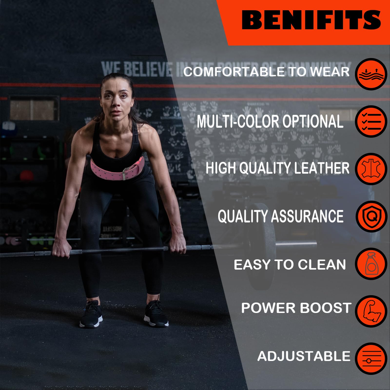 Fitness-Gewichthebergürtel aus Leder für Frauen mit 10,2 cm gepolsterter Lendenwirbelstütze für Powerlifting-Workout und Kniebeugen