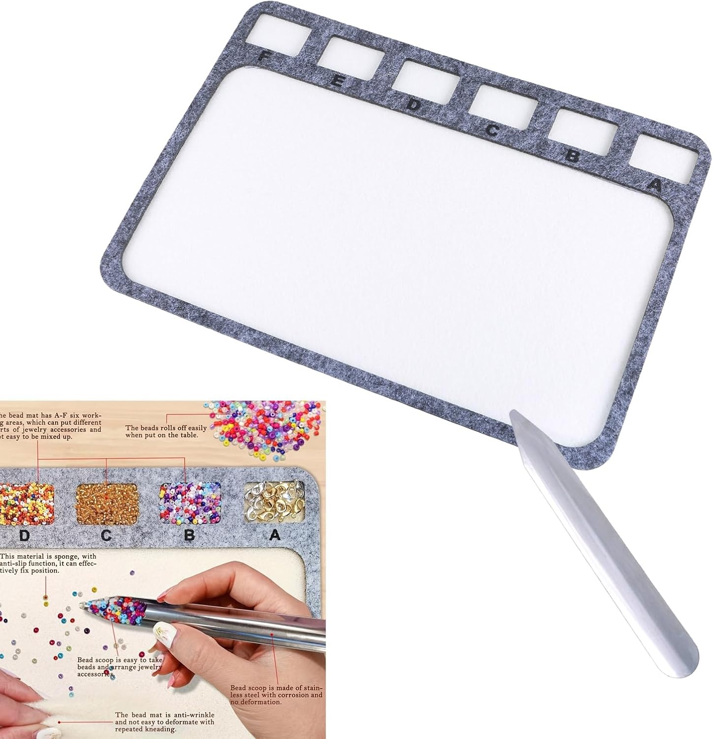Bead Boards, Rectangle Felt Beading Mats 2Pcs Jewelry Making Art Craft Supplies Home Decoration Sturdy Bead Boards for Home Use - Image 2