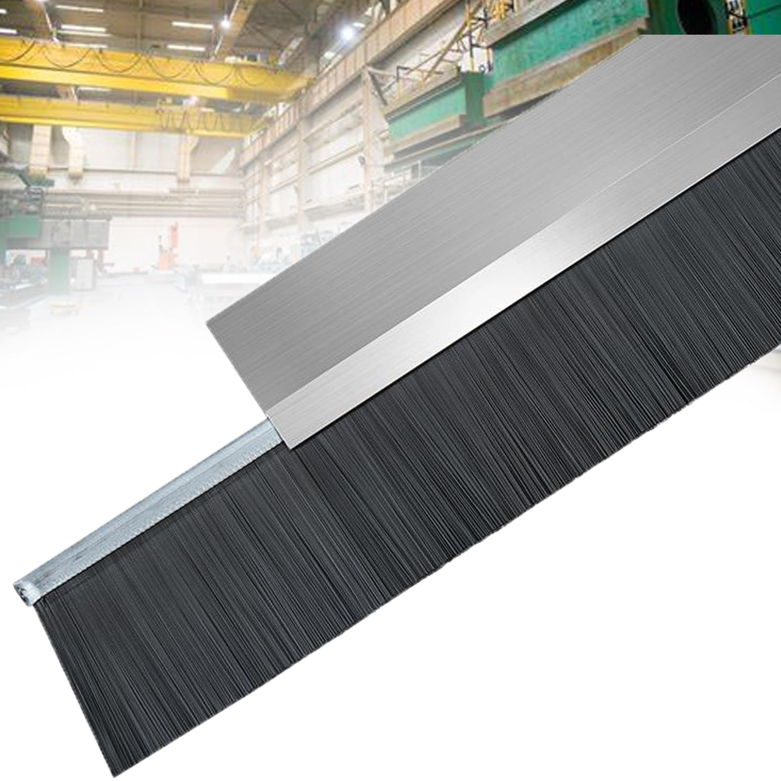 Spazzola industriale in lega di alluminio, versatile spazzola per polvere per macchine, armadi e porte, soluzione di sigillatura e ritaglio dell'acqua (10 cm)